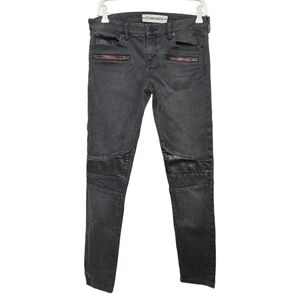 Etienne Marcel Low Rise Moto Skinny Jeans Sz 29 or 8 Black